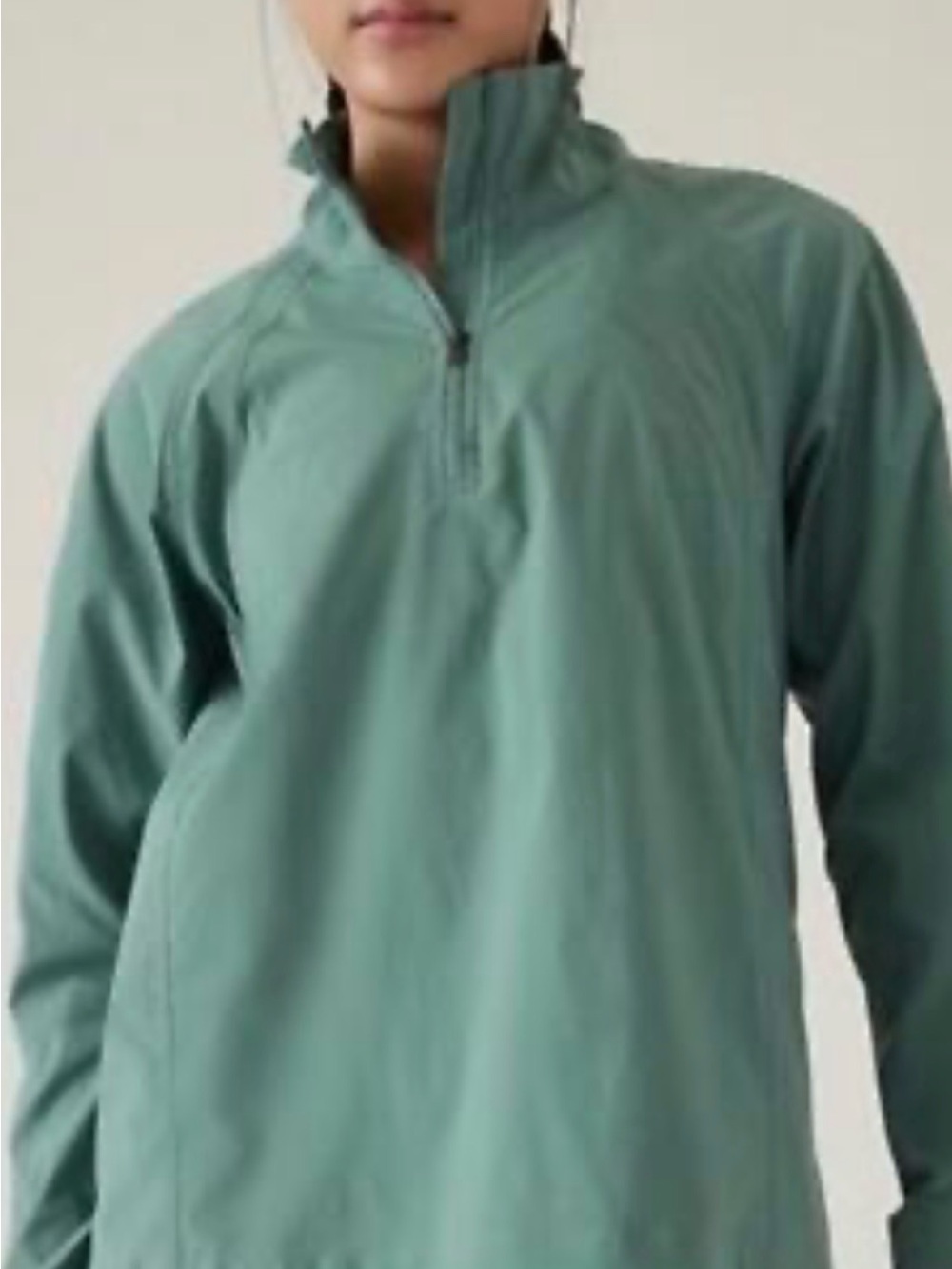 Athleta Advantage poplin Seafoam Pullover Jacket